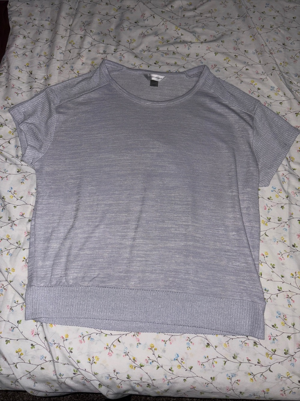 Light Gray Women's Short Sleeve Knit Top Christopher & Banks